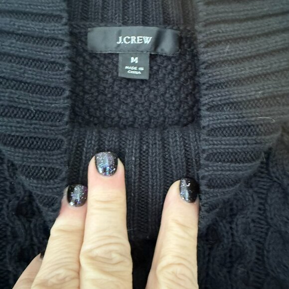 J. Crew Cotton Mock Neck Sweater size Medium, Black. EUC - Picture 2 of 2